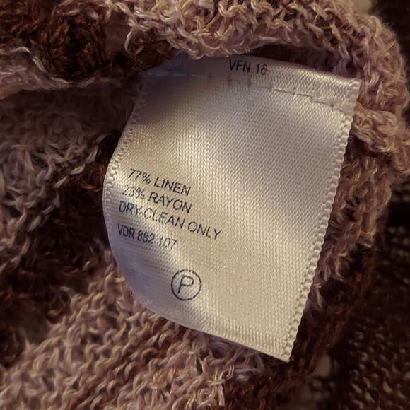 Nautica Cardigan Set Medium Linen Blend Open Crochet Boho Beach Cottage - Picture 9 of 12